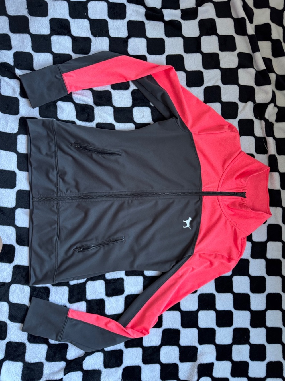 VS PINK Gray and Pink Athletic Full-Zip Jacket